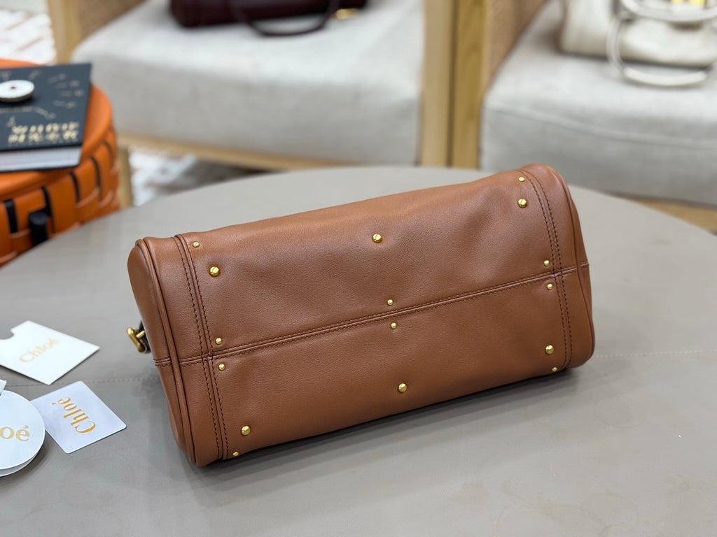 Chloe Paddington 36cm Bag With Gold-tone Hardware Brown Leather