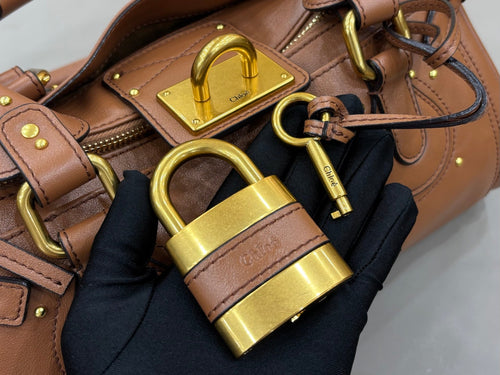 Chloe Paddington 36cm Bag With Gold-tone Hardware Brown Leather