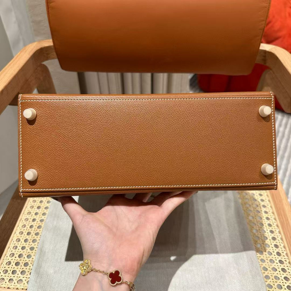 HM Kelly 28 Bag Brown Togo Leather GHW