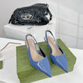 GG SIGNORIA 45 SLINGBACK PUMP CERULEAN LAMBSKIN