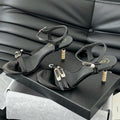 HIGH HEEL 75 MM SANDAL IN BLACK SHEEPSKIN