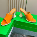 HIGH MULE 95 MM IN VIVID ORANGE CALFSKIN