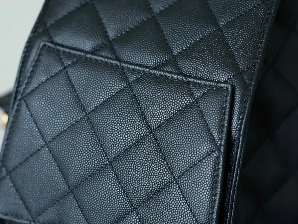 CHANEL 25S HOBO BAG 40 CM IN BLACK LAMBSKIN WITH GOLD HARDWARE