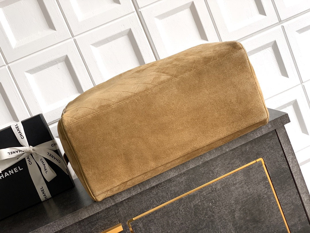 Chanel 2026 Boston Bag 41cm Beige Suede